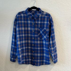 Oversized plaid button down shirt, Size S